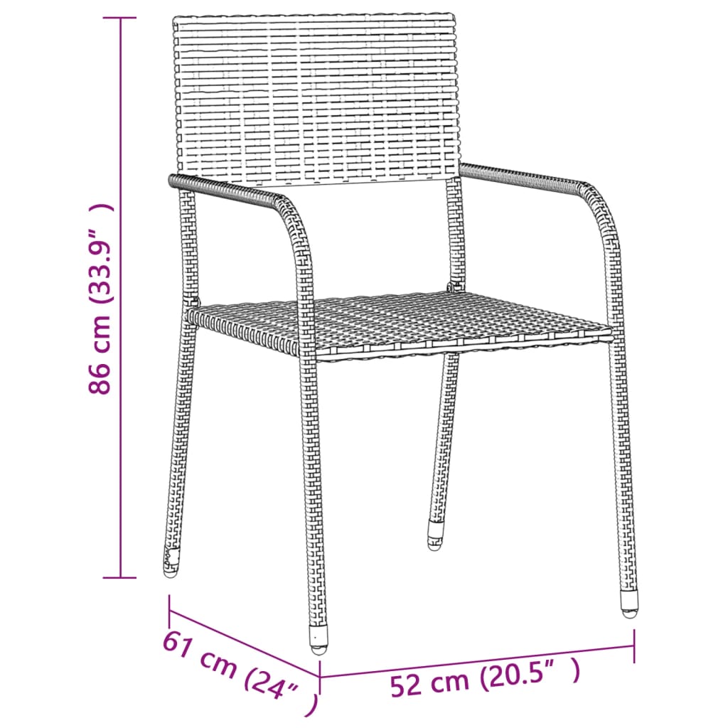 Outdoor Dining Set | Grey | PE rattan, steel, solid acacia wood | 7 Piece