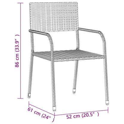 Outdoor Dining Set | Grey | PE rattan, steel, solid acacia wood | 7 Piece