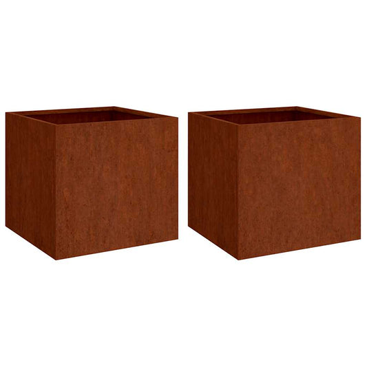 Planters 2 pcs 32x30x29 cm Corten Steel