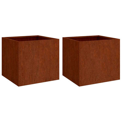 Planters 2 pcs 42x40x39 cm Corten Steel