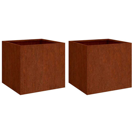 Planters 2 pcs 42x40x39 cm Corten Steel