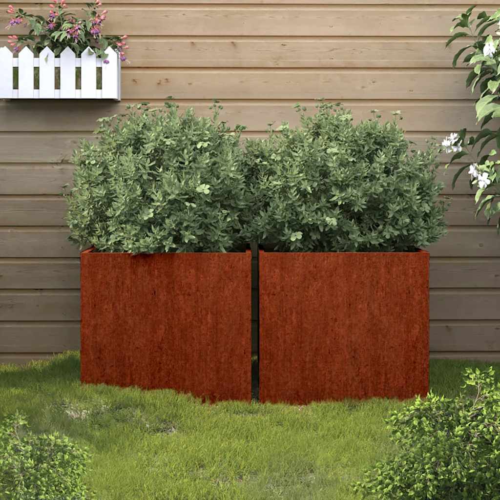 Planters 2 pcs 42x40x39 cm Corten Steel