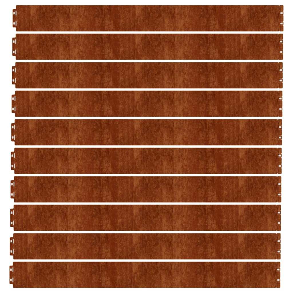 Lawn Edgings 10 pcs 10x103 cm Flexible Corten steel