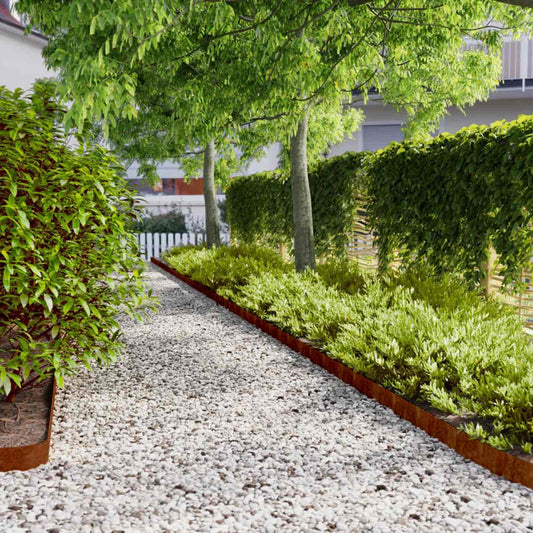 Lawn Edgings 50 pcs 10x103 cm Flexible Corten steel
