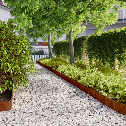 Lawn Edgings 10 pcs 15x103 cm Flexible Corten steel