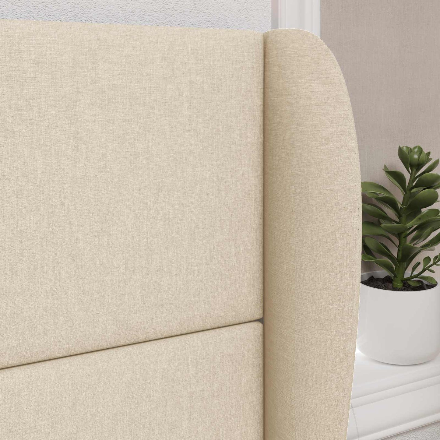Headboard Ear Cream 80 x 23 x 6 cm Fabric