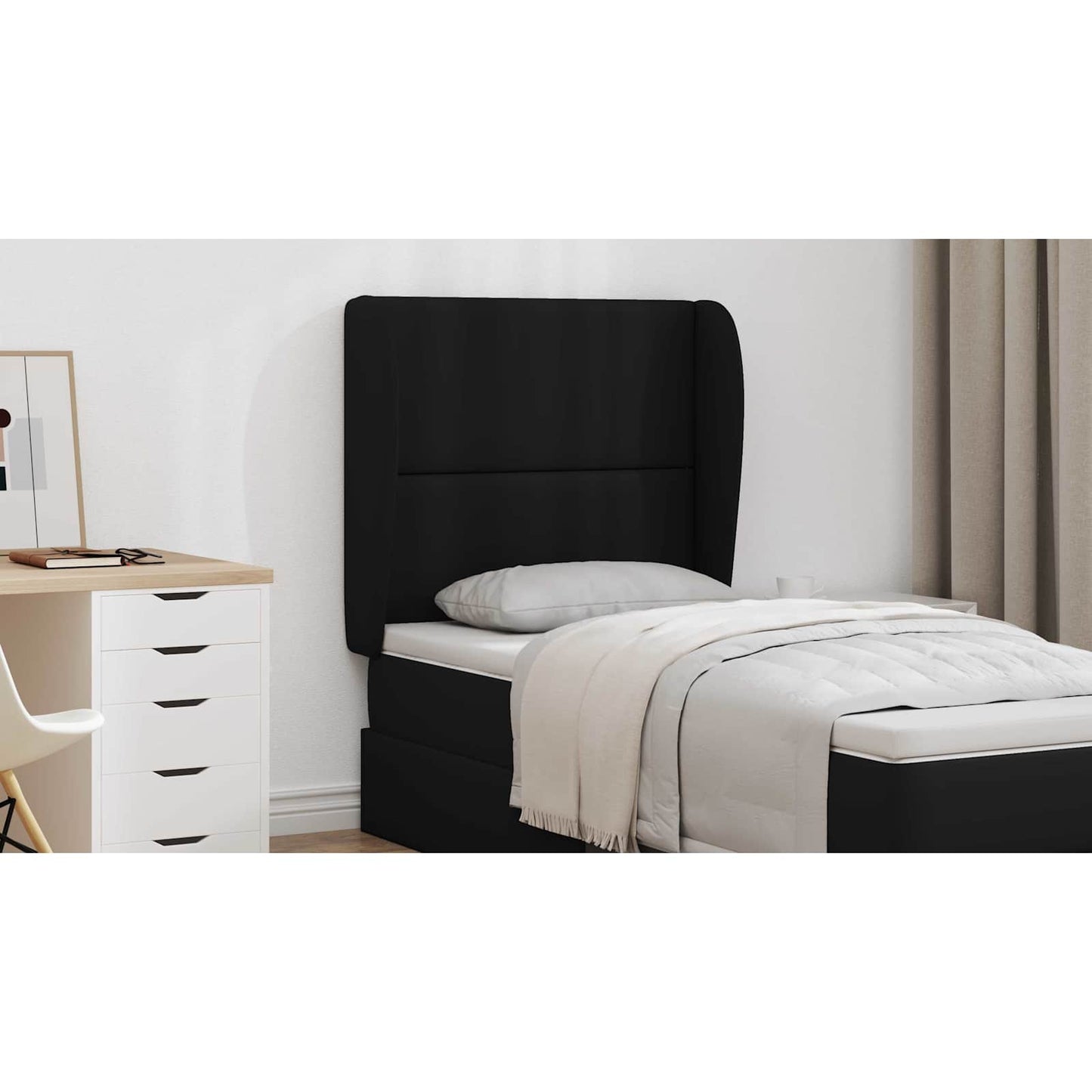 Headboard Ear Black 80 x 23 x 6 cm PVC