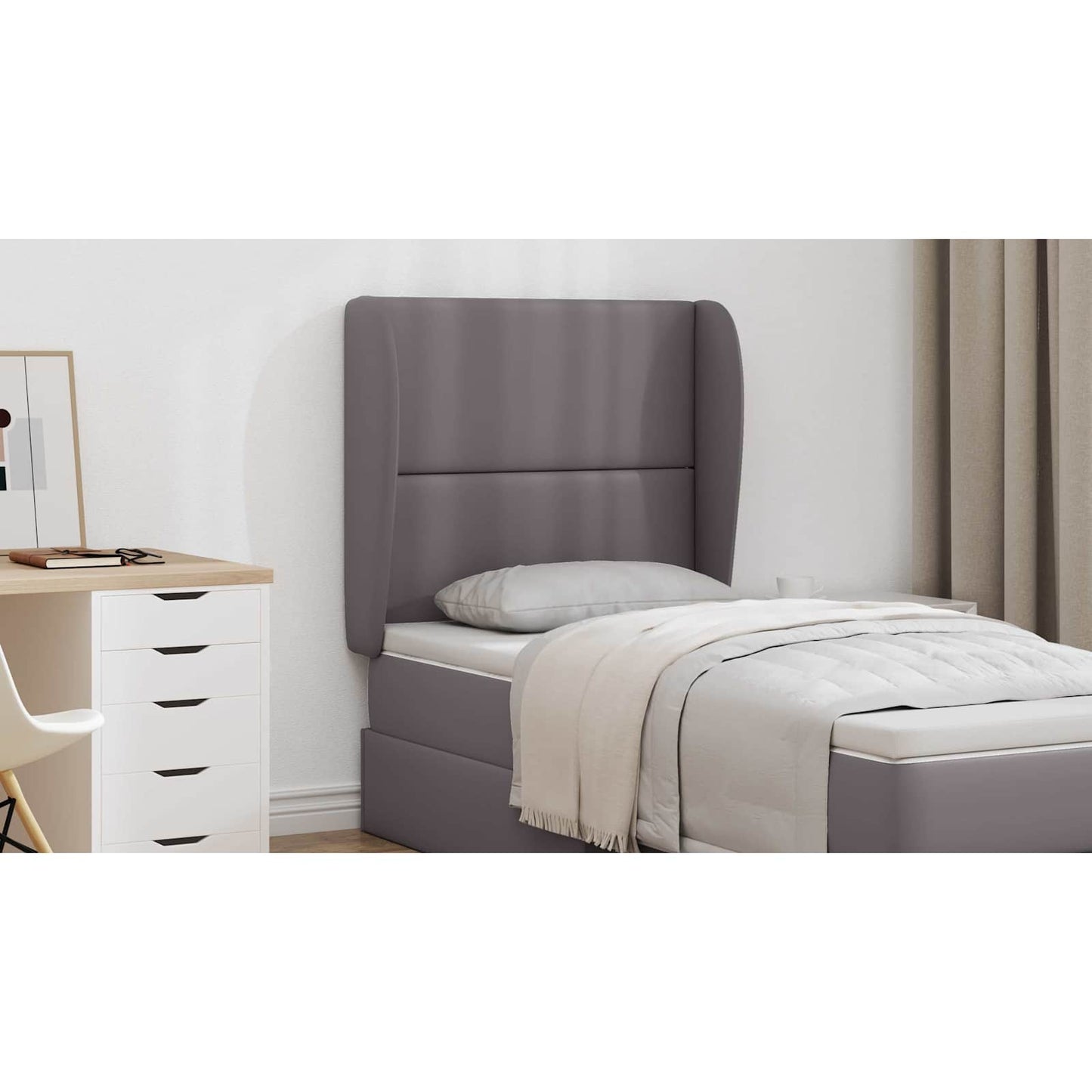 Headboard Ear Dim Grey 80 x 23 x 6 cm PVC