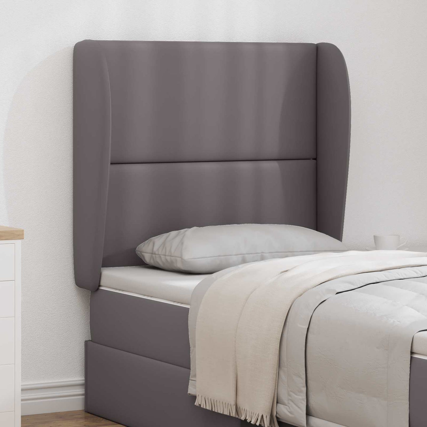 Headboard Ear Dim Grey 80 x 23 x 6 cm PVC