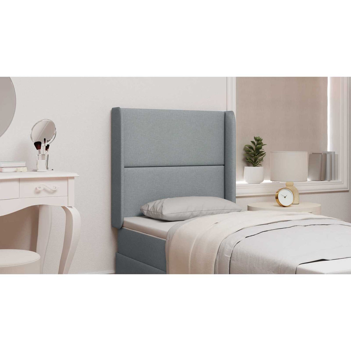 Headboard Ear Light grey 80 x 16 x 4 cm Fabric