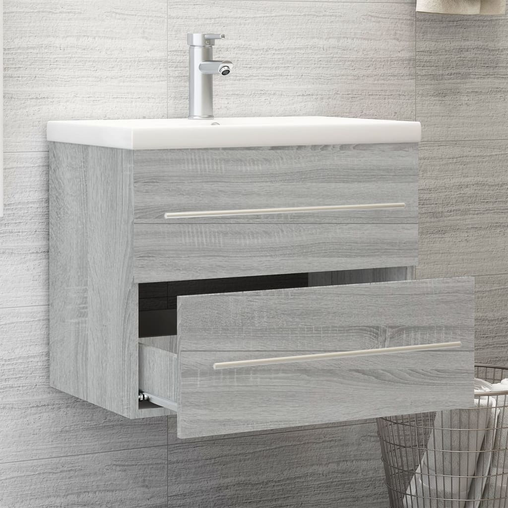 Sink Cabinet with Built-in Basin Grey Sonoma Engineered Wood