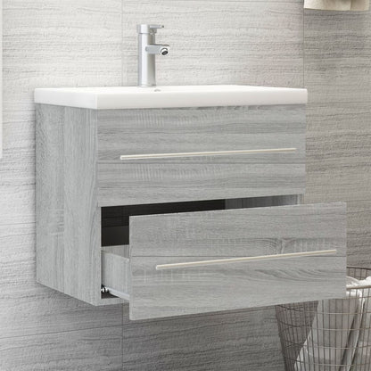 Sink Cabinet with Built-in Basin Grey Sonoma Engineered Wood