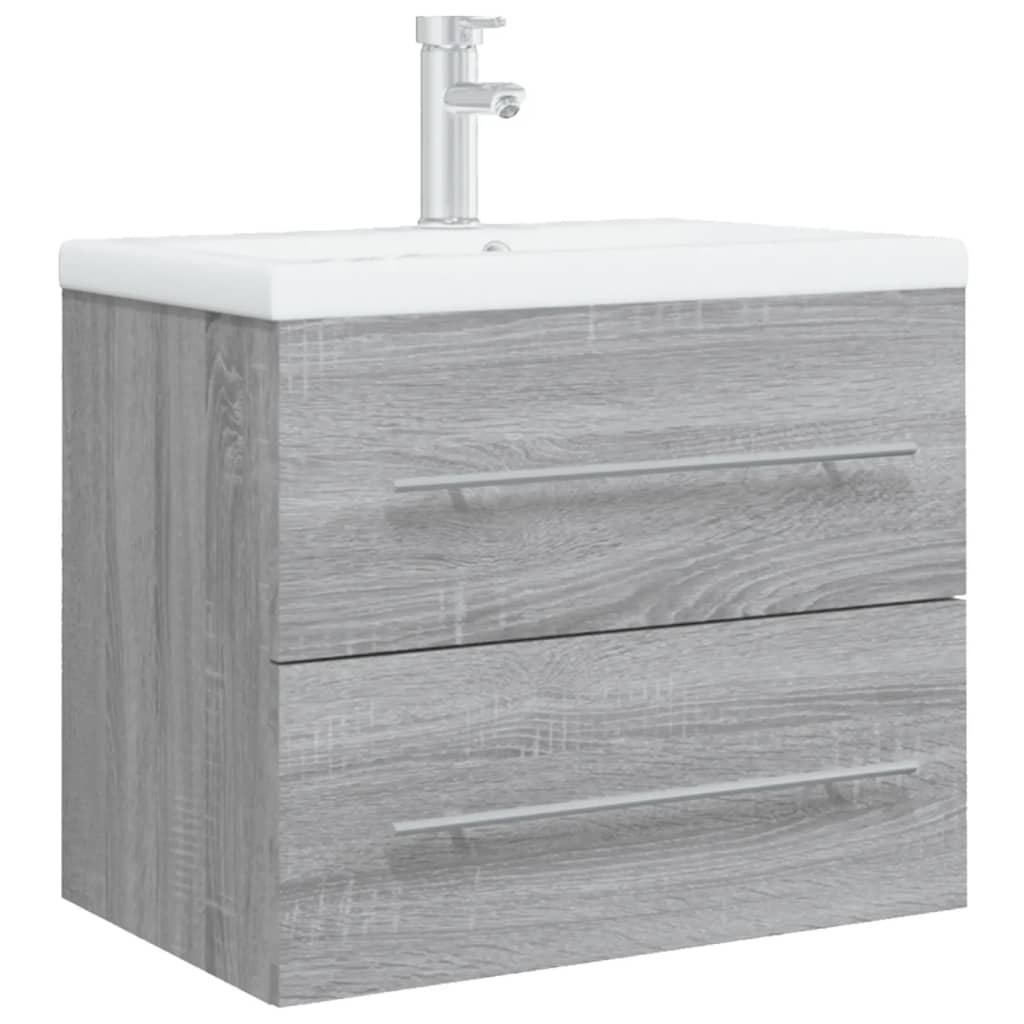 Sink Cabinet with Built-in Basin Grey Sonoma Engineered Wood