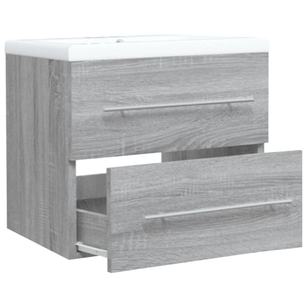 Sink Cabinet with Built-in Basin Grey Sonoma Engineered Wood