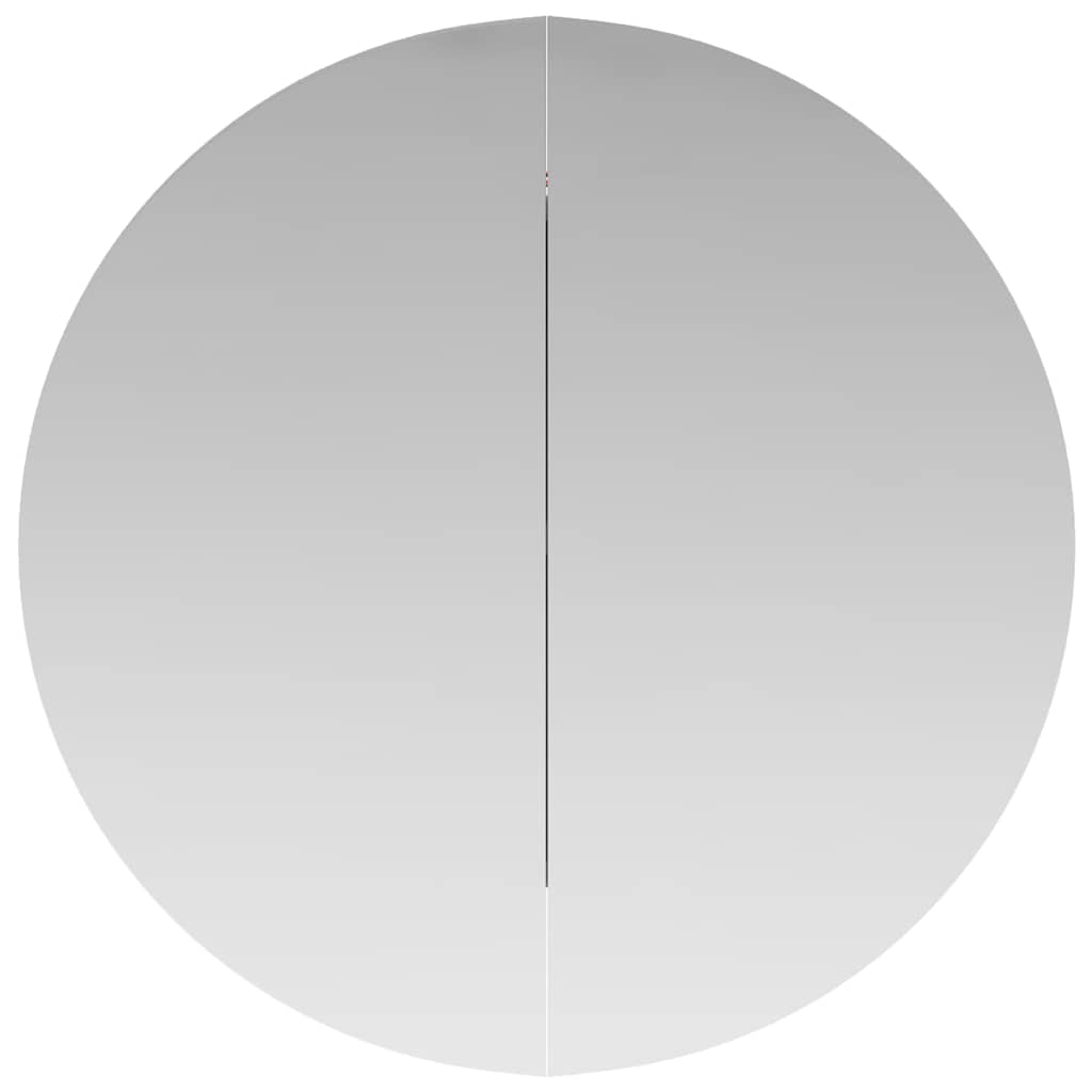 Bathroom Cabinet with Round Mirror&LED White 47x47x17.5 cm