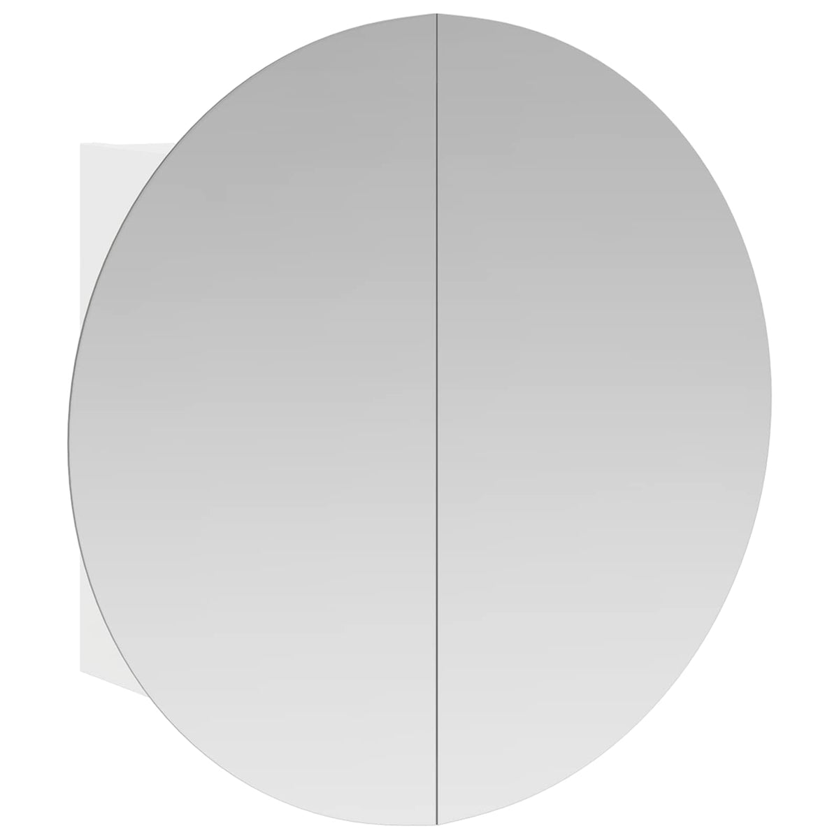 Bathroom Cabinet with Round Mirror&LED White 47x47x17,5 cm