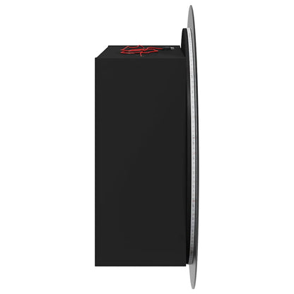 Bathroom Cabinet with Round Mirror&LED Black 54x54x17,5 cm