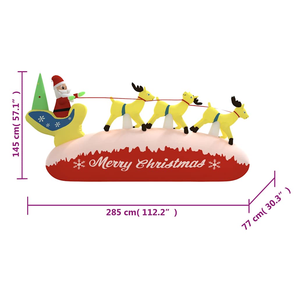 Christmas Inflatable Santa and Reindeer Decoration LED 145 cm