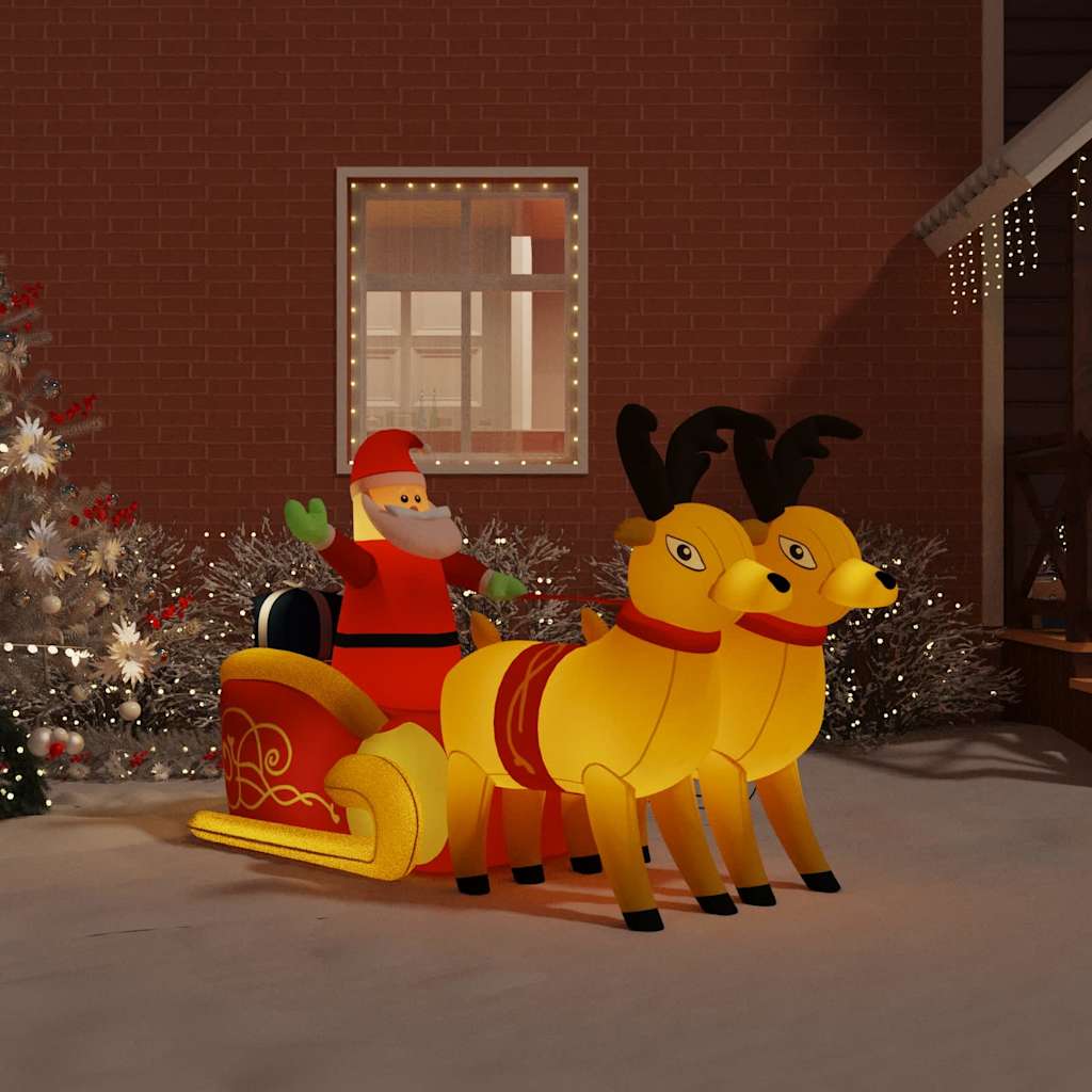 Christmas Inflatable Santa and Reindeer Decoration LED 130 cm