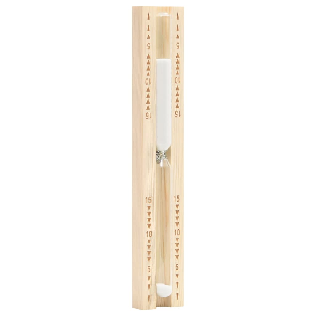 2 in 1 Sauna Hygrothermograph and Sand Timer Set Solid Wood Pine