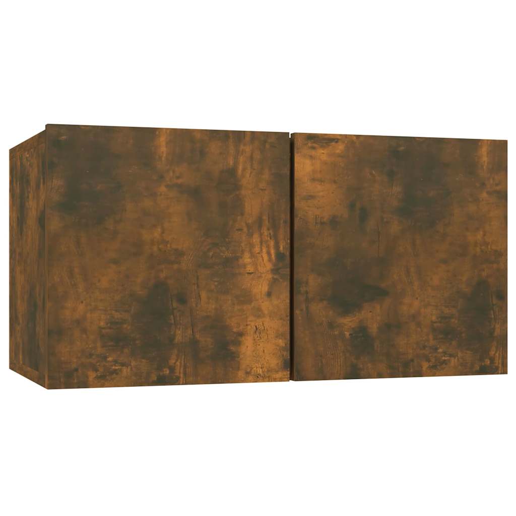 4 Piece Wall-mounted TV Cabinet Set Smoked Oak 60x30x30 cm Engineered Wood