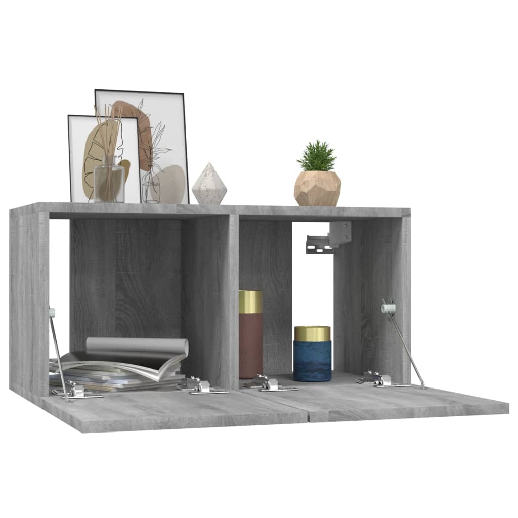 Wall TV Cabinets 4 pcs Grey Sonoma 60x30x30 cm Engineered Wood