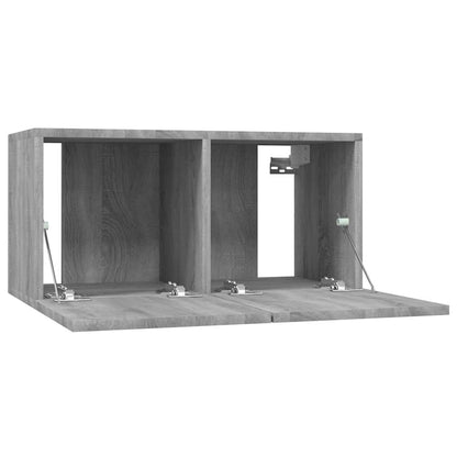 4 Piece Wall-mounted TV Cabinet Set Grey Sonoma 60x30x30 cm Engineered Wood