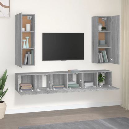 5 Piece TV Cabinet Set Grey Sonoma Engineered Wood