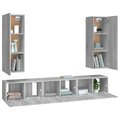 5 Piece TV Cabinet Set Grey Sonoma Engineered Wood