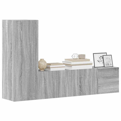 3 Piece TV Cabinet Set Grey Sonoma Engineered Wood