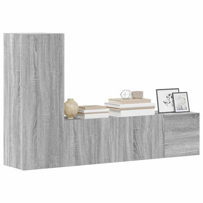 3 Piece TV Cabinet Set Grey Sonoma Engineered Wood
