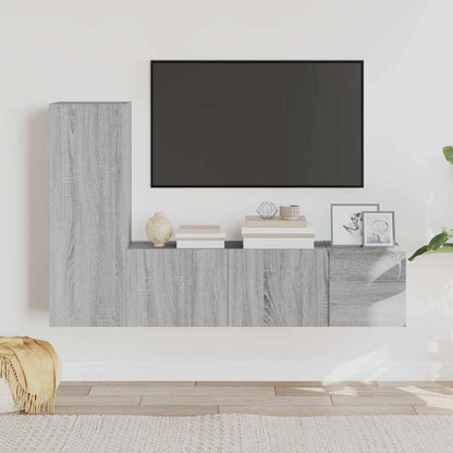 3 Piece TV Cabinet Set Grey Sonoma Engineered Wood