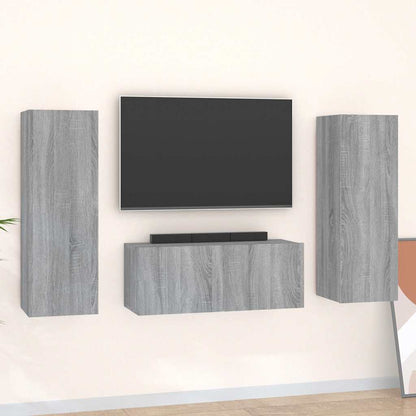 3 Piece TV Cabinet Set Grey Sonoma Engineered Wood