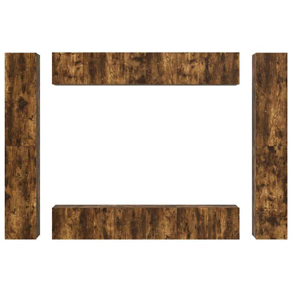 10 Piece TV Cabinet Set Smoked Oak Engineered Wood