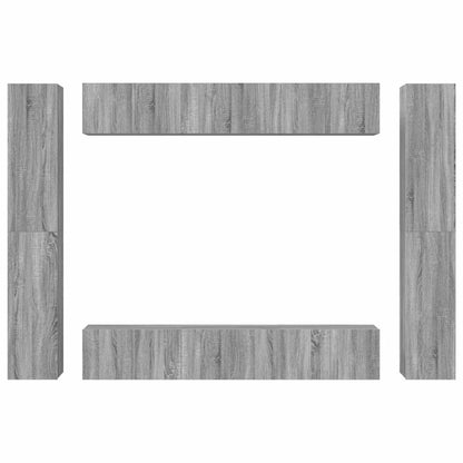 10 Piece TV Cabinet Set Grey Sonoma Engineered Wood