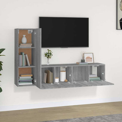 3 Piece TV Cabinet Set Grey Sonoma Engineered Wood