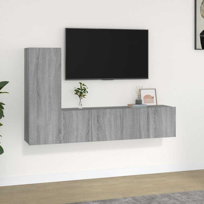 3 Piece TV Cabinet Set Grey Sonoma Engineered Wood