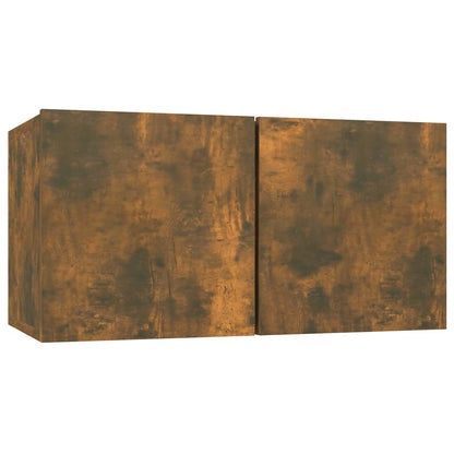 8 Piece Wall-mounted TV Cabinet Set Smoked Oak 60x30x30 cm Engineered Wood