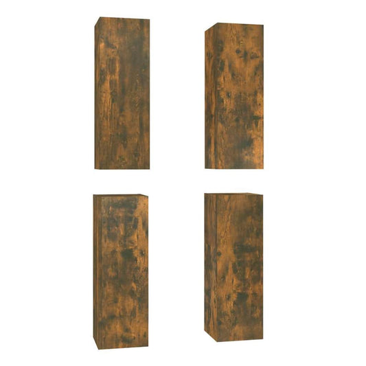4 Piece TV Cabinet Set Smoked Oak 30,5x30x90 cm Engineered Wood