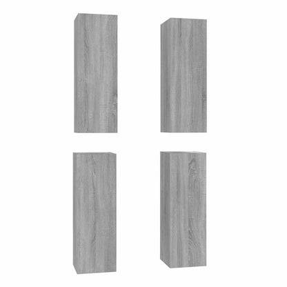 4 Piece TV Cabinet Set Grey Sonoma 30,5x30x90 cm Engineered Wood
