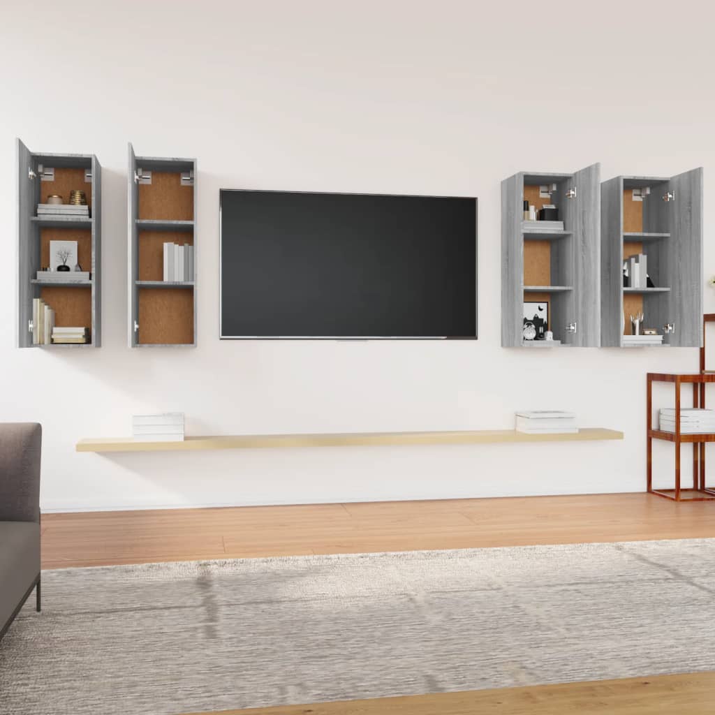 TV Cabinets 4 pcs Grey Sonoma 30.5x30x90 cm Engineered Wood
