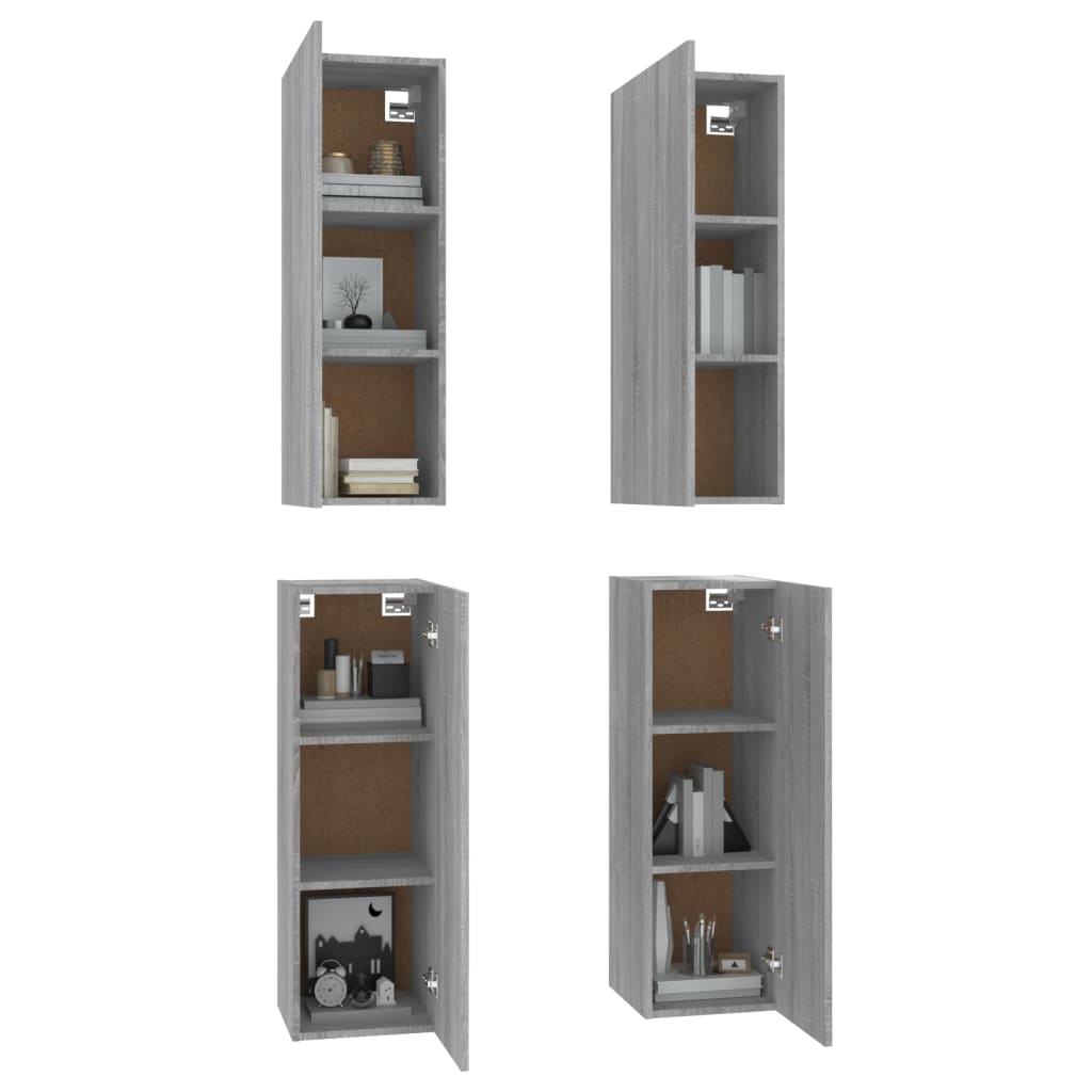 TV Cabinets 4 pcs Grey Sonoma 30.5x30x90 cm Engineered Wood
