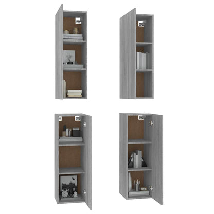 4 Piece TV Cabinet Set Grey Sonoma 30,5x30x90 cm Engineered Wood