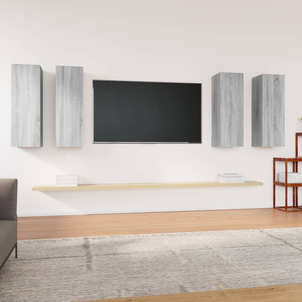 TV Cabinets 4 pcs Grey Sonoma 30.5x30x90 cm Engineered Wood