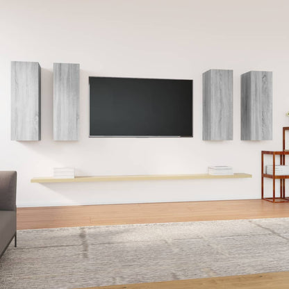 TV Cabinets 4 pcs Grey Sonoma 30.5x30x90 cm Engineered Wood