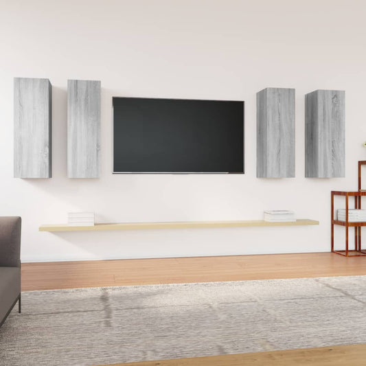 TV Cabinets 4 pcs Grey Sonoma 30.5x30x90 cm Engineered Wood