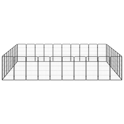36-Panel Dog Playpen Black 50x100 cm Powder-coated Steel