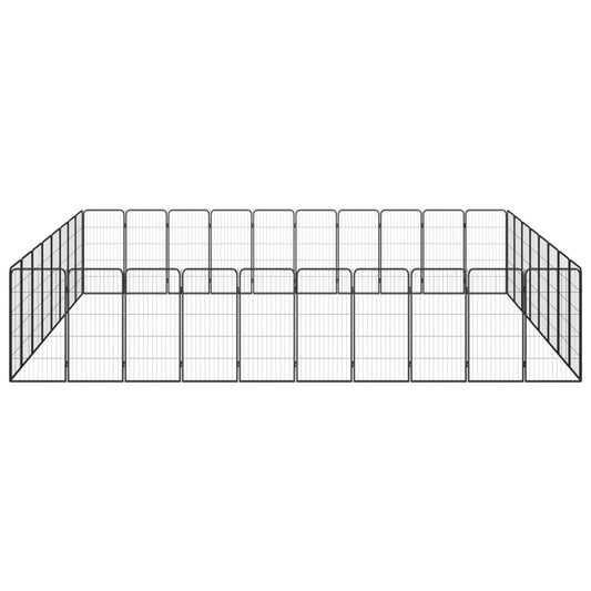 36-Panel Dog Playpen Black 50x100 cm Powder-coated Steel