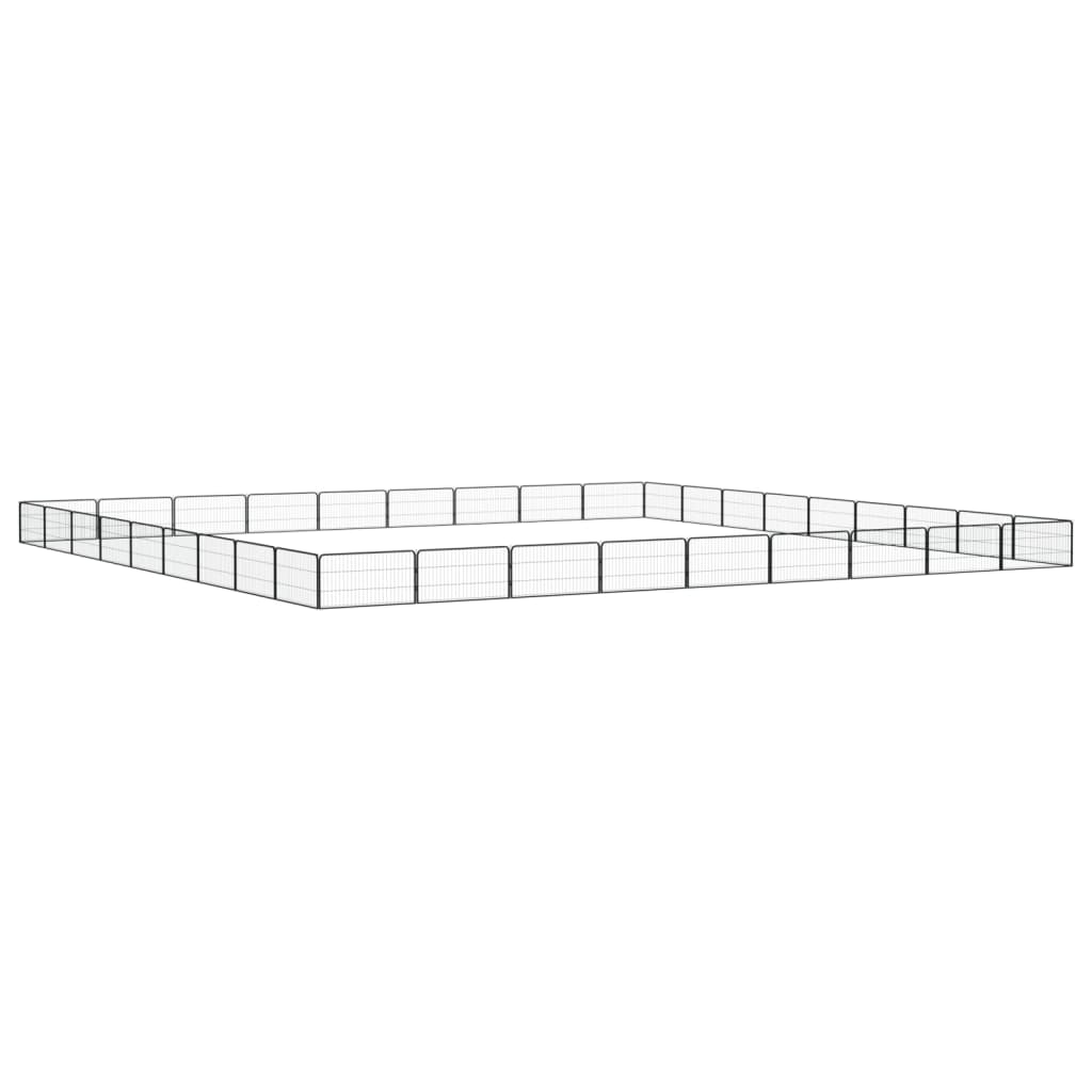 36-Panel Dog Playpen Black 100x50 cm Powder-coated Steel