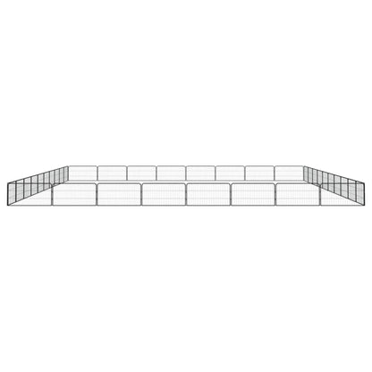 36-Panel Dog Playpen Black 100x50 cm Powder-coated Steel